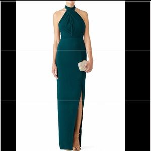 Stylestalker teal halter gown